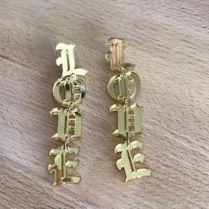 Old English “LOVE” earrings